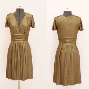 Kathryn Conover Gold Metallic Dress Size 6